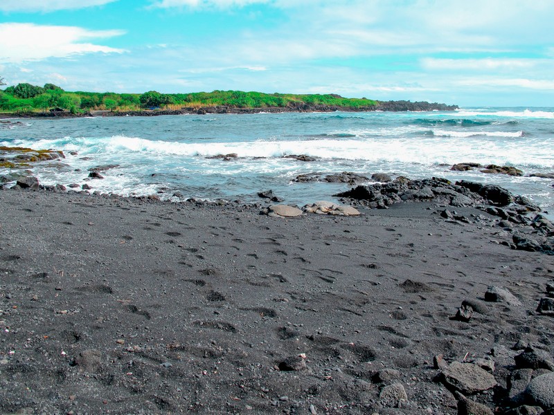 Punalu'u Black Sand Beach, Big Island, Hawaii, United States