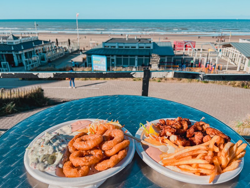 Zandvoort Beach, Zandvoort, Netherlands; Dutch seafood and fries