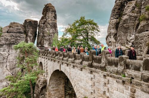 The Bastei Bridge, Basteiweg, Lohmen, Germany