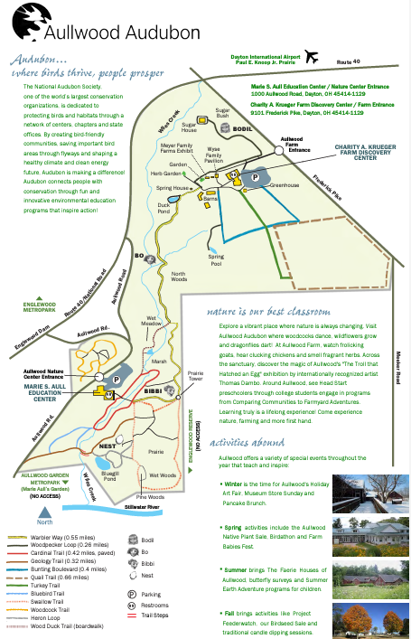 Aullwood Audubon, Dayton, Ohio; Map