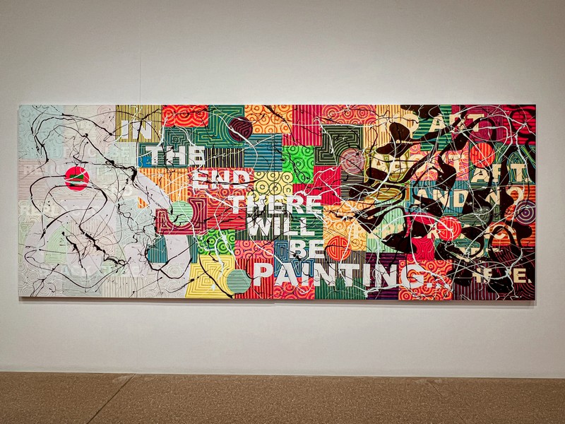 The National Gallery of Australia, Canberra, Australia; 
Richard Bell, Kamilaroi/Kooma/Jiman/Gurang Gurang peoples, Omega (Bell’s Theorem), 2013